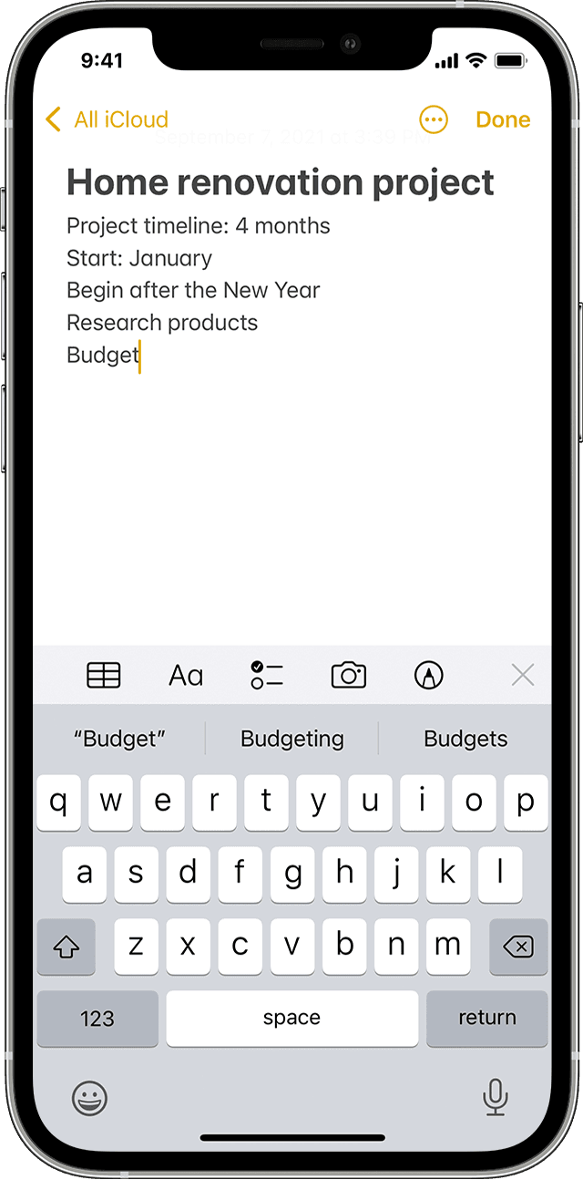 apple app for taking notes