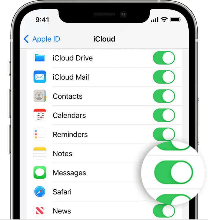 Turn on Messages in iCloud on your iPhone