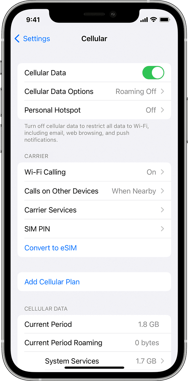 Use cellular data on your iPhone or iPad - Apple Support