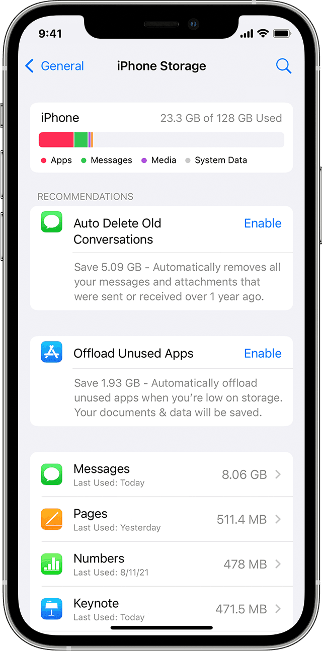 ios 11 system storage