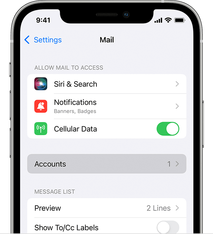 iPhone prikazuje, kako samodejno nastaviti e-poštni račun