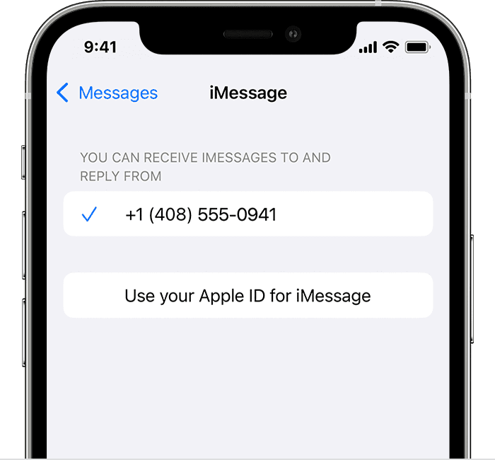 iPhone с экранном настроек iMessage