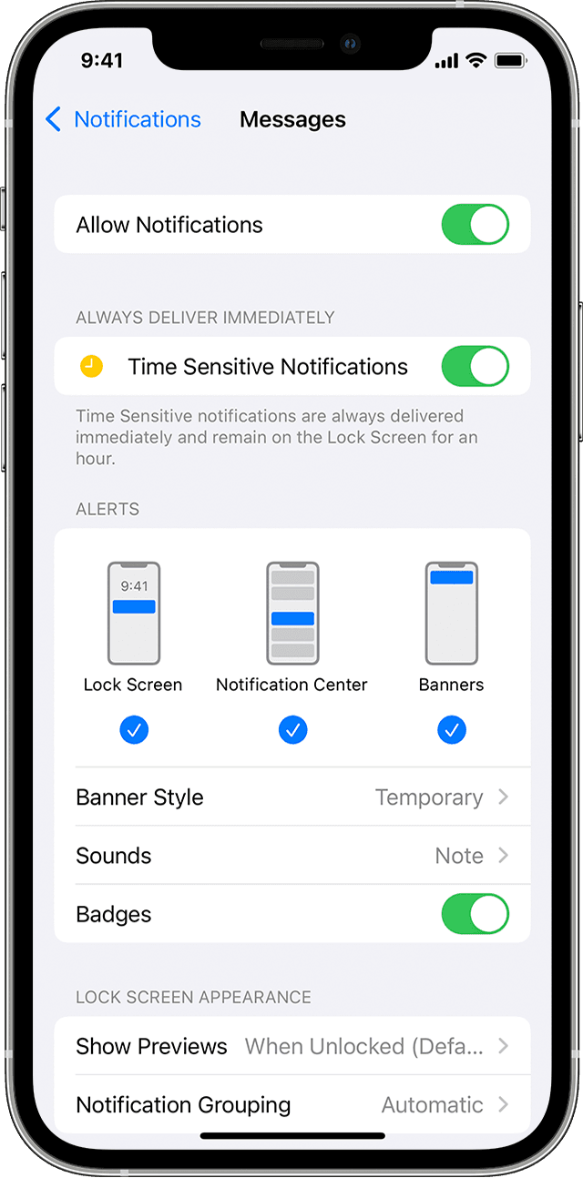 Ios15 Iphone12 Pro Settings Notifications Messages 