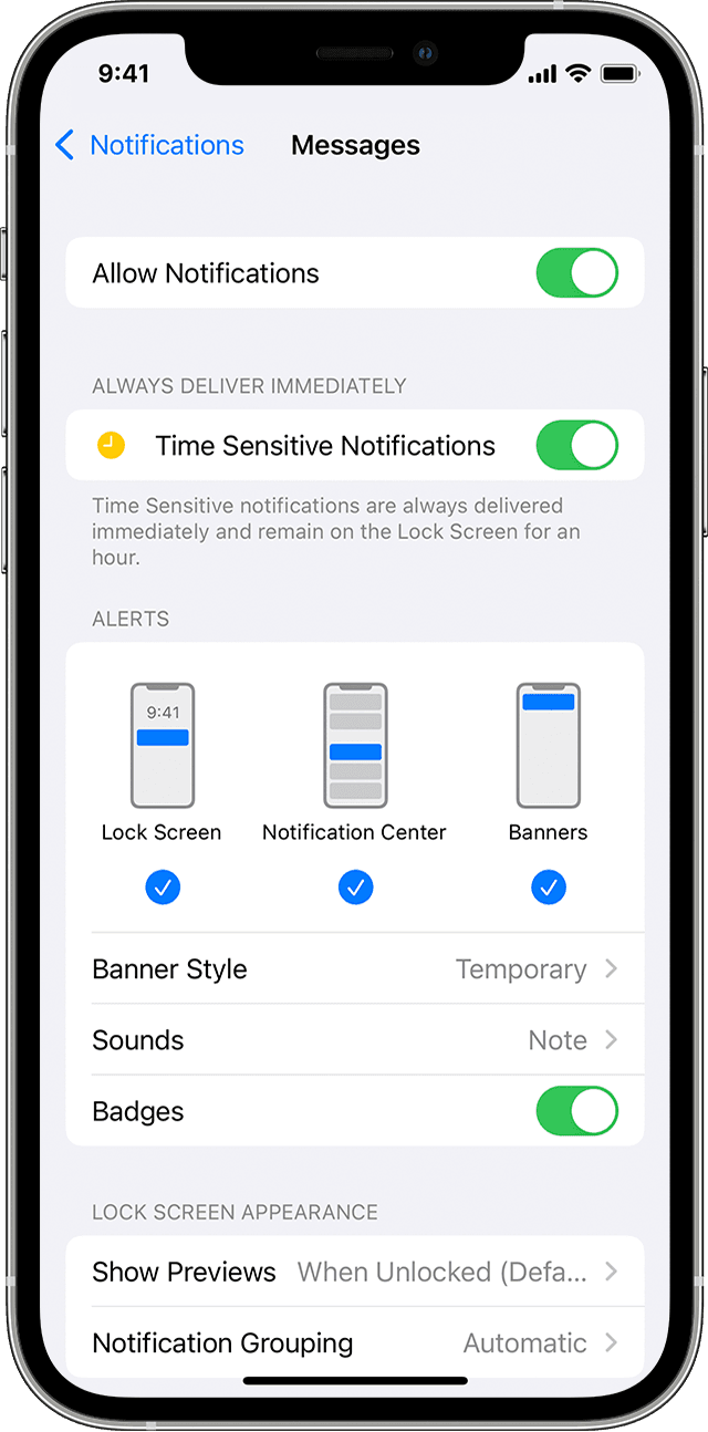 Use Notifications On Your IPhone IPad And IPod Touch Apple Support