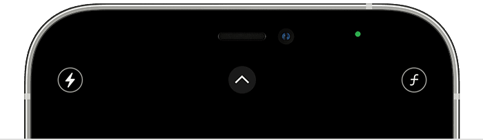Ecrã do iPhone a mostrar a câmara ligada na barra de estado