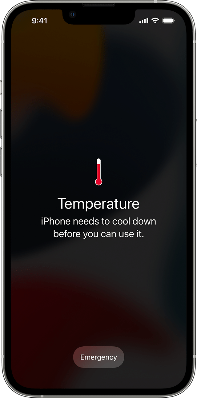 Imagem a mostrar o aviso de temperatura.