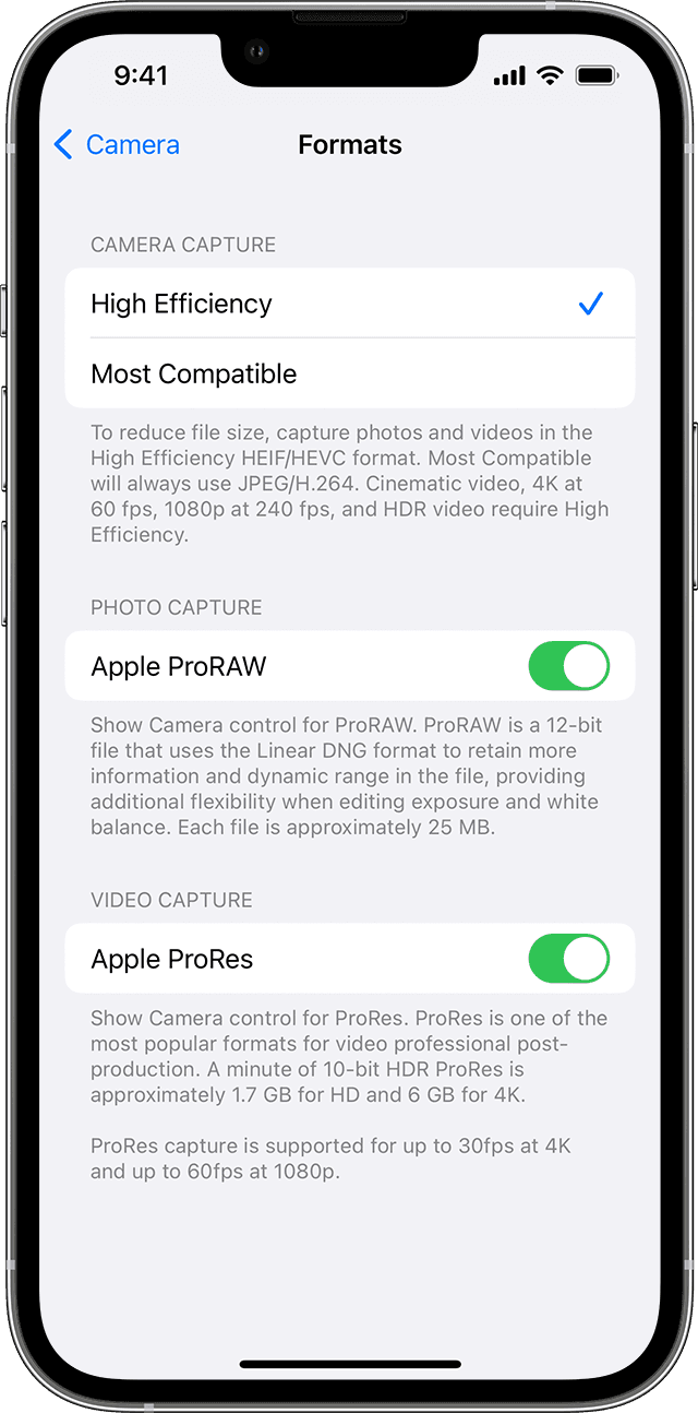 About Apple ProRes on iPhone 13 Pro - Apple Support