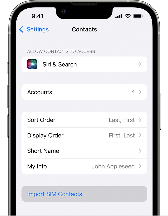 Import contacts from your SIM card to your iPhone - Apple Support (CA)