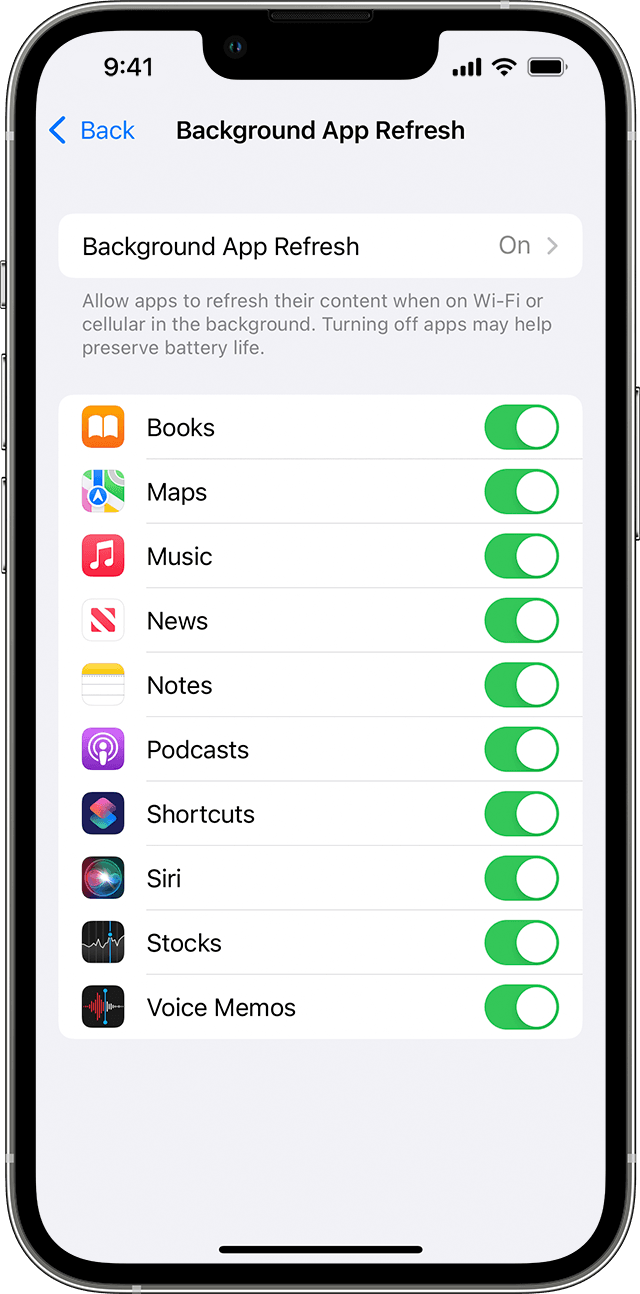 ios15 iphone13 pro settings general background app refresh