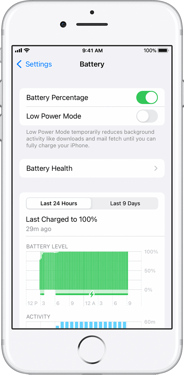 Image of battery settings