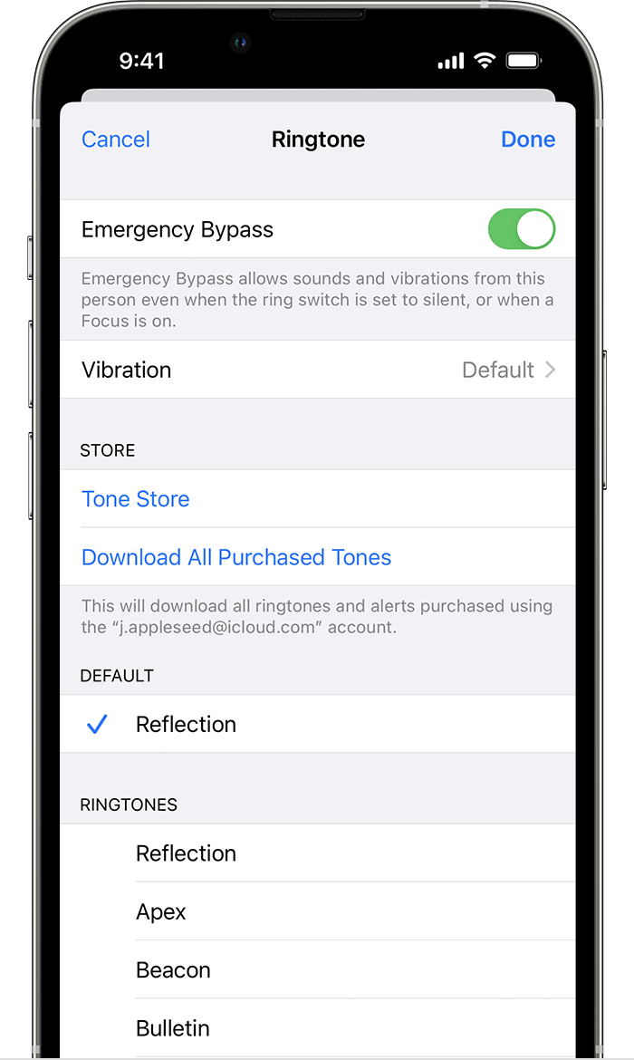 iPhone screen showing how to enable Emergency Bypass