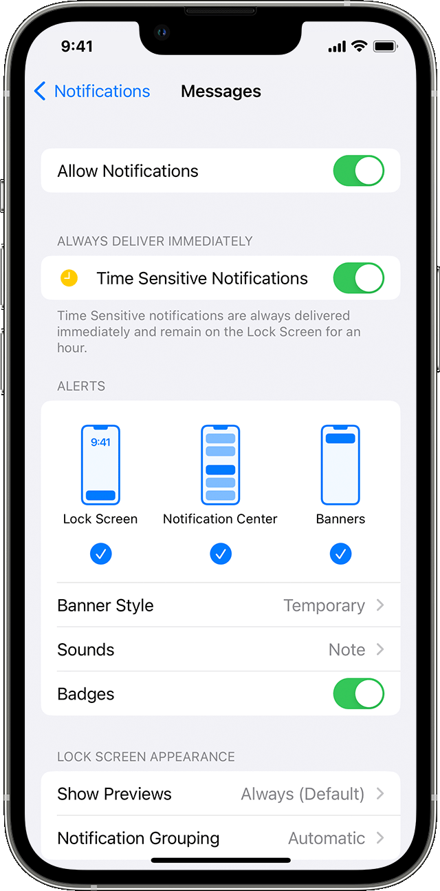 Use Notifications On Your Iphone Or Ipad Apple Support