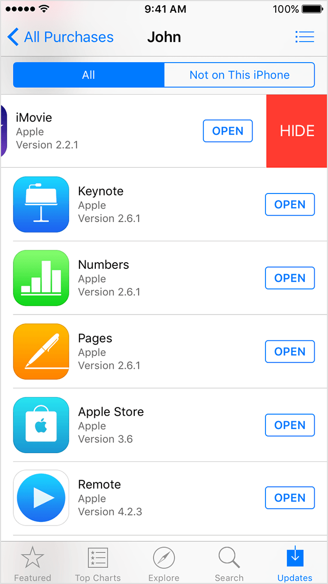 Hide purchases from the App Store - Apple Support