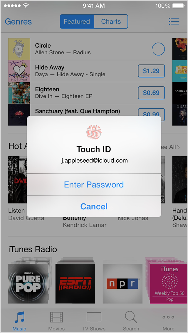 Use Touch ID to unlock your iPhone or make purchases