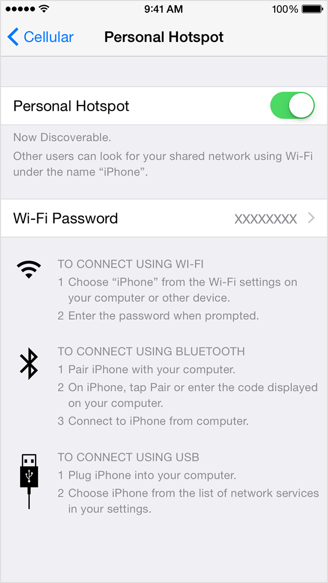 Share your Internet connection with Personal Hotspot - Apple Support