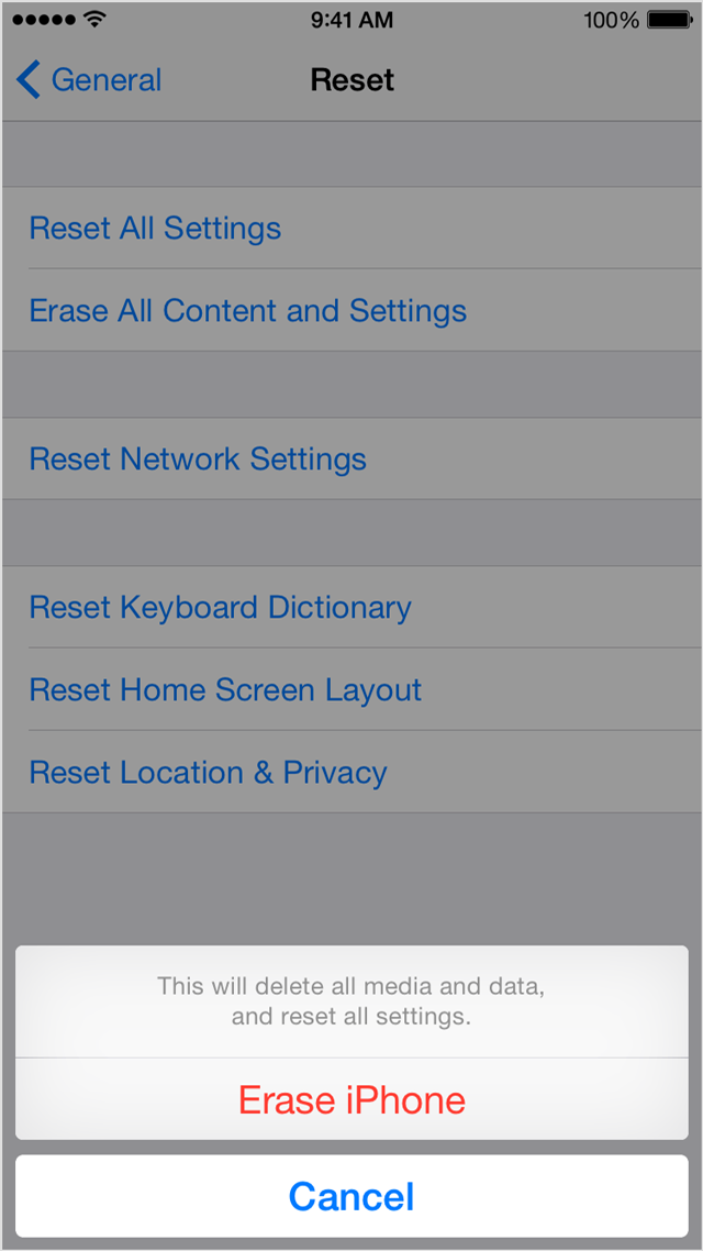 How to erase your iOS device and then set it up