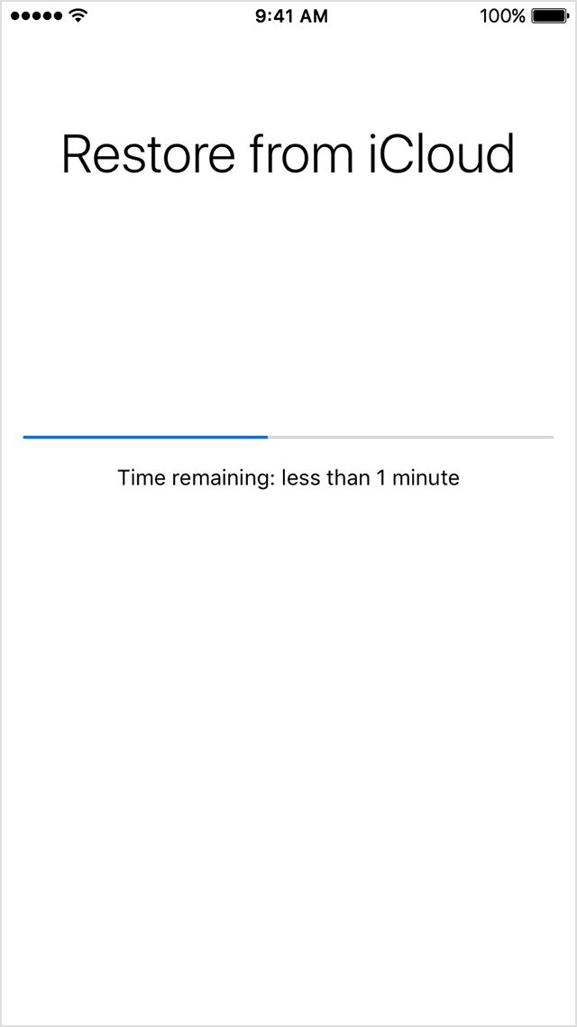 Time remaining screen 