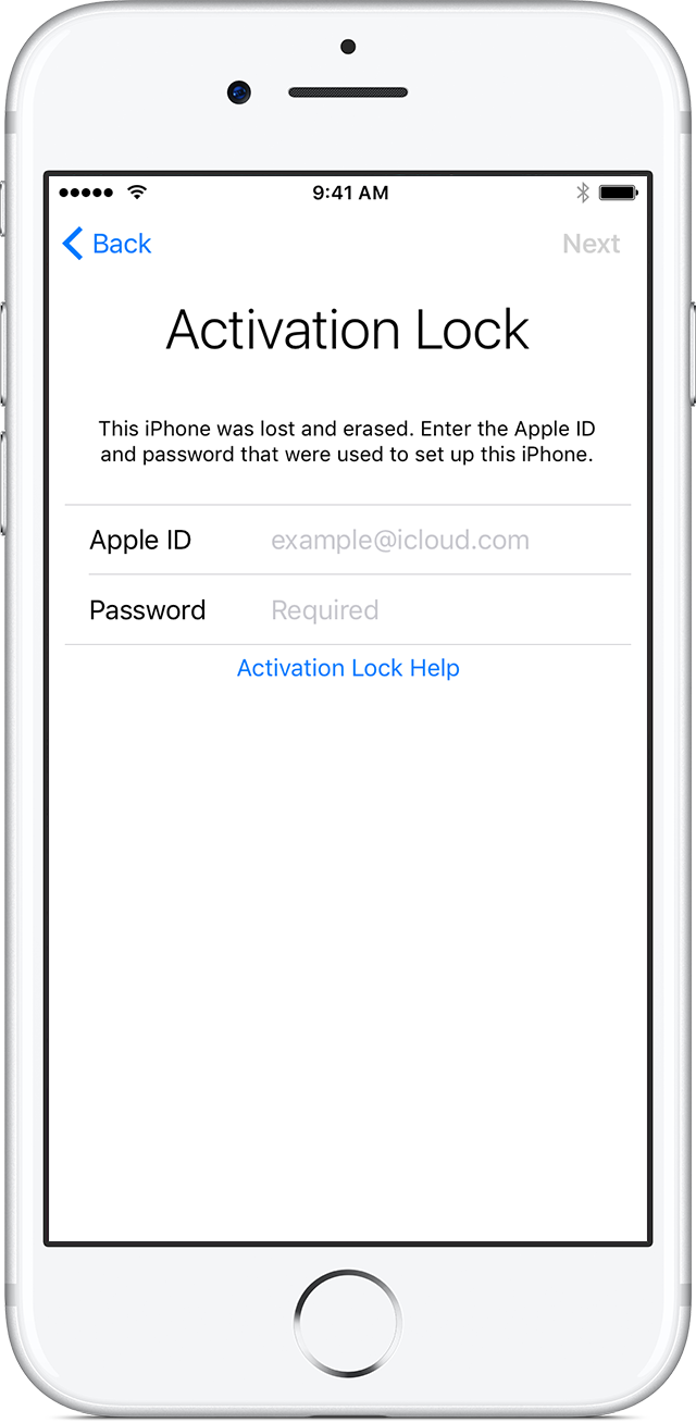 find my iphone turn off for activation