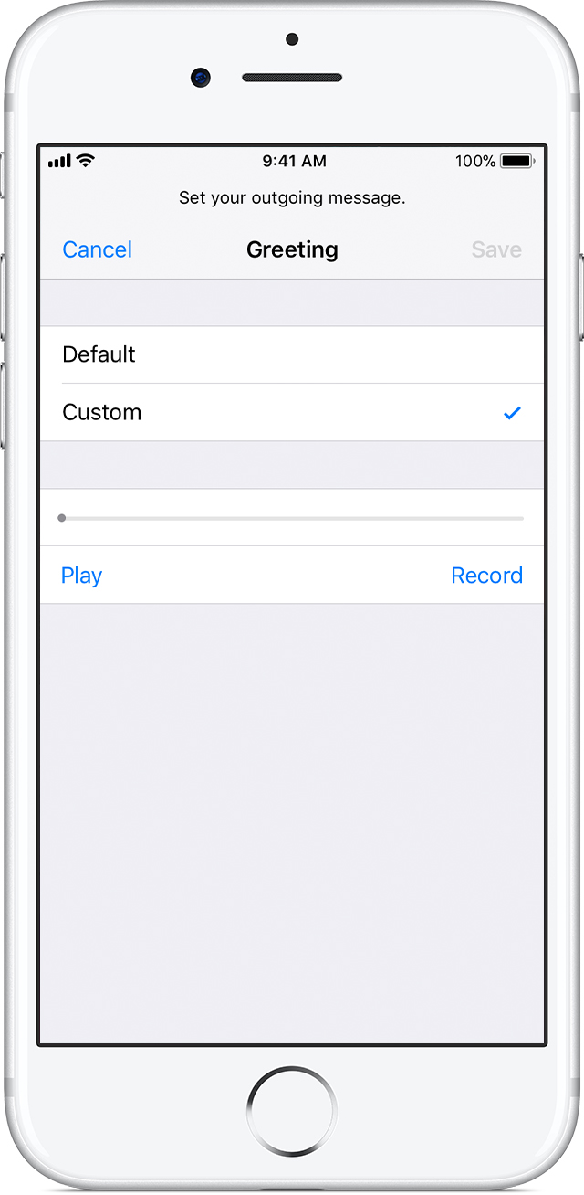 how to change my voicemail greeting to default on iphone