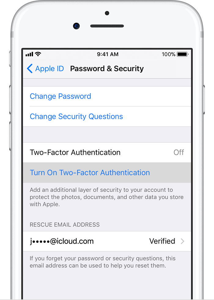 Two-factor authentication for Apple ID - Apple Support