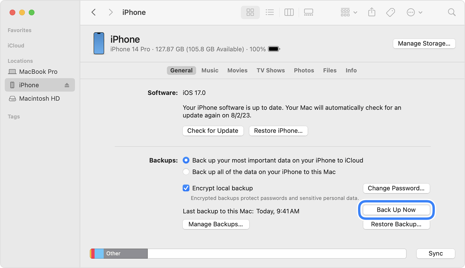 So erstellst du mit dem Mac ein Backup deines iPhone, iPad oder iPod touch  - Apple Support (DE)