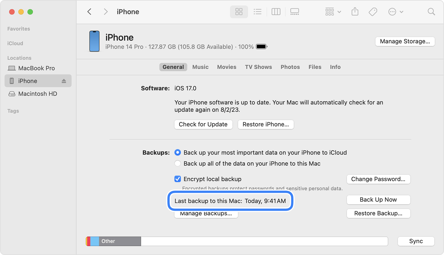 So erstellst du mit dem Mac ein Backup deines iPhone, iPad oder iPod touch  - Apple Support (DE)