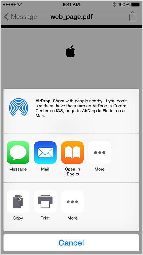 Cài App cho iPhone không cần kết nối với máy tính trên iOS 8.1->9 đã JaiBreak Mail-open_pdf_in_ibooks
