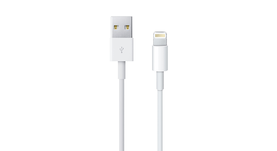 A lightning to USB cable