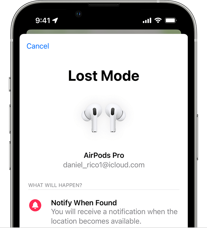 Marquer vos AirPods Pro comme perdus sur un iPhone