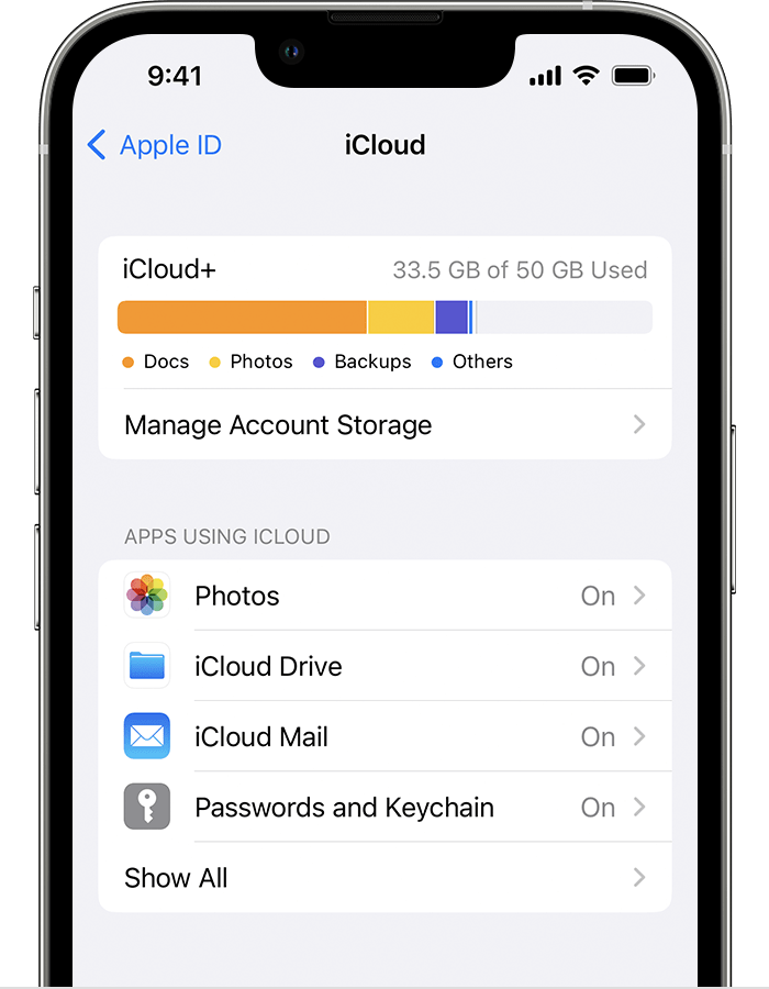 Look for iCloud Drive in the Apps Using iCloud section.