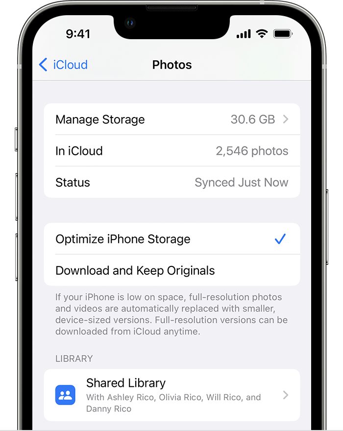 Contrabbando O Dando Cambiare Id Apple Su Iphone Icloud Potente   Ios 16 Iphone 13 Pro Settings Apple Id Icloud Photos Optimize Iphone Storage 