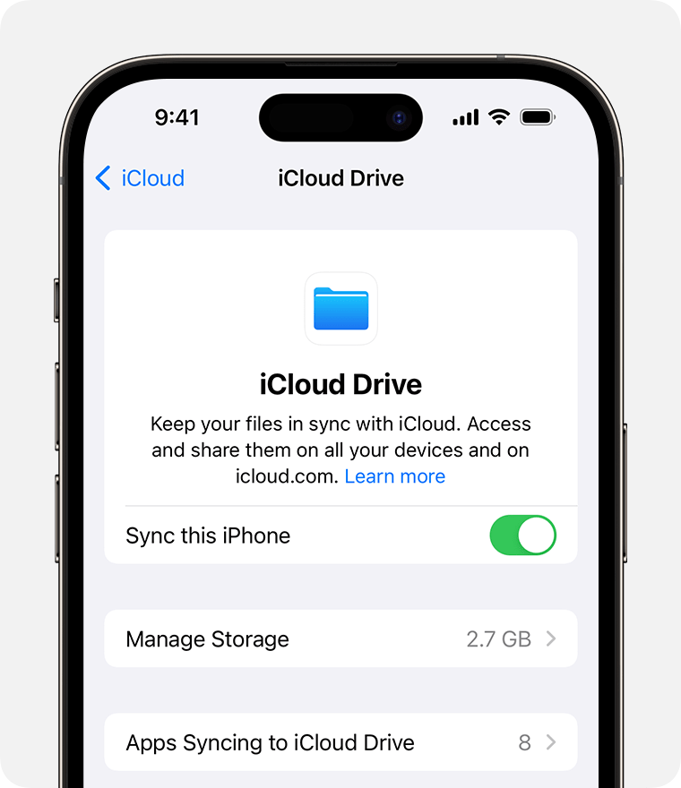 Configurare iCloud Drive - Supporto Apple (IT)