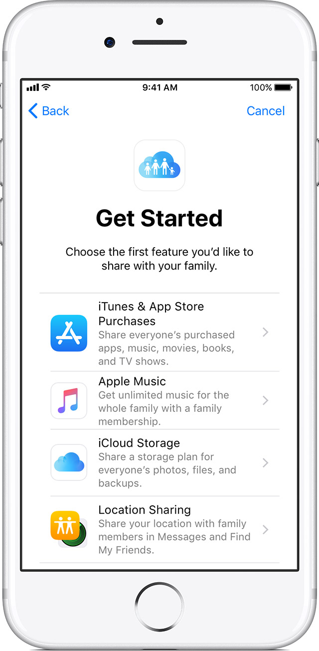 Share an iCloud storage plan with your family - Apple Support