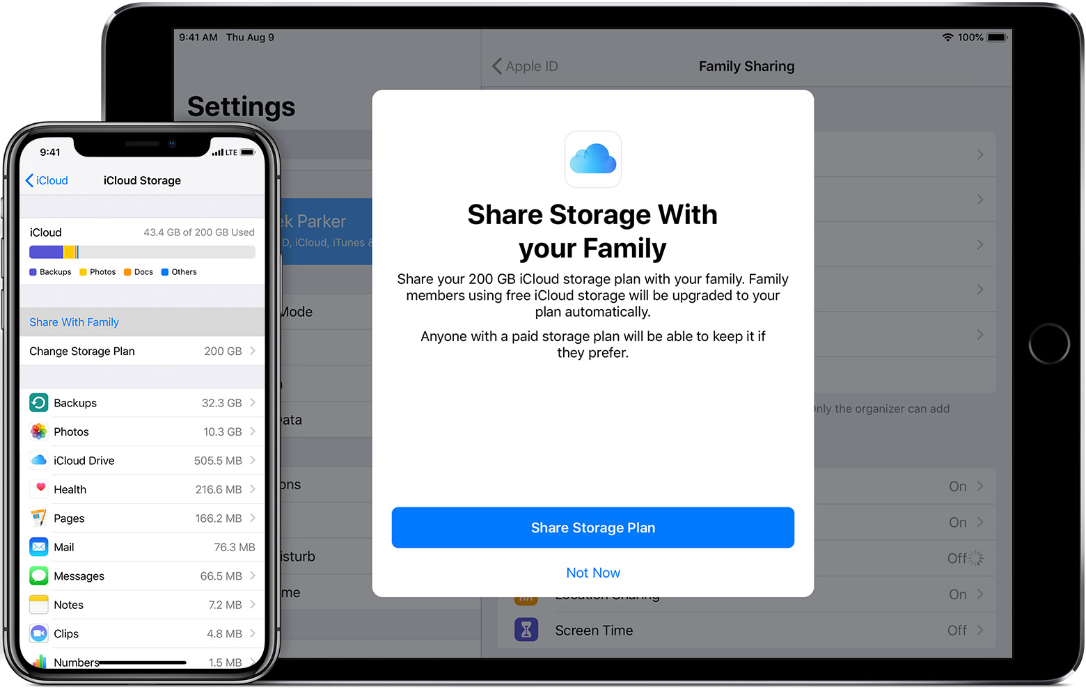 Share An Icloud Storage Plan With Your Family Apple Support