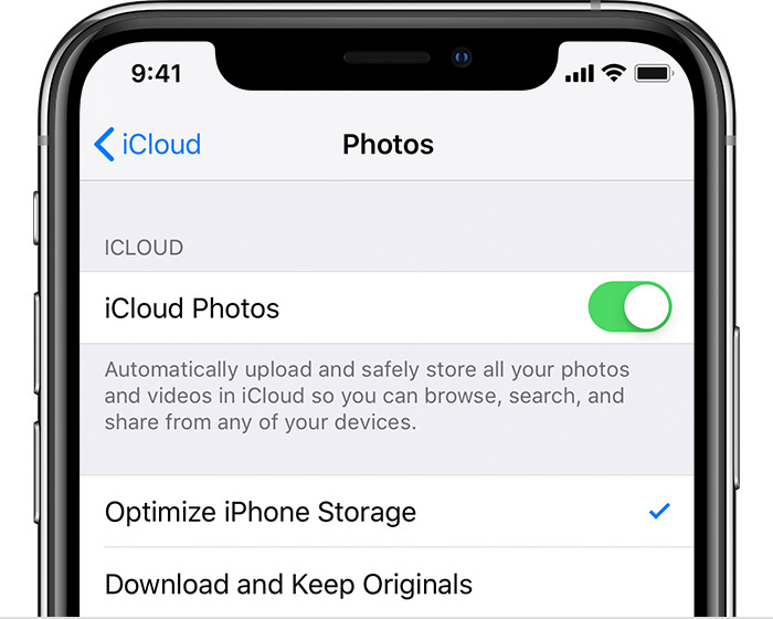 iPhone with iCloud Photos enabled