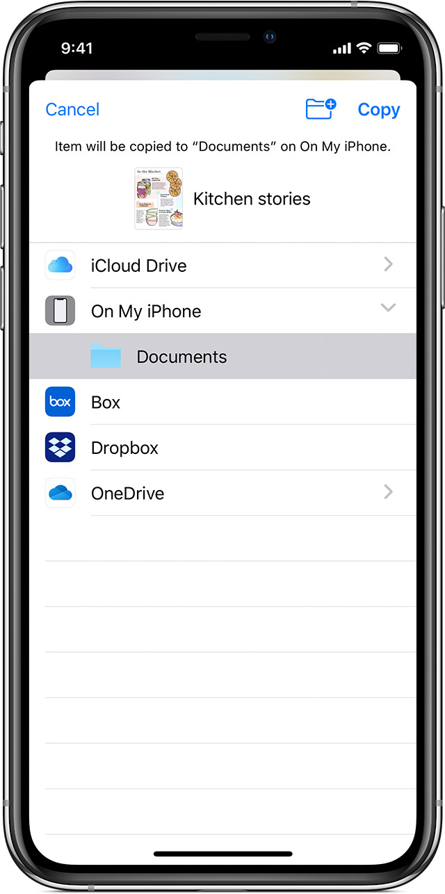 how to create a file folder in iphone