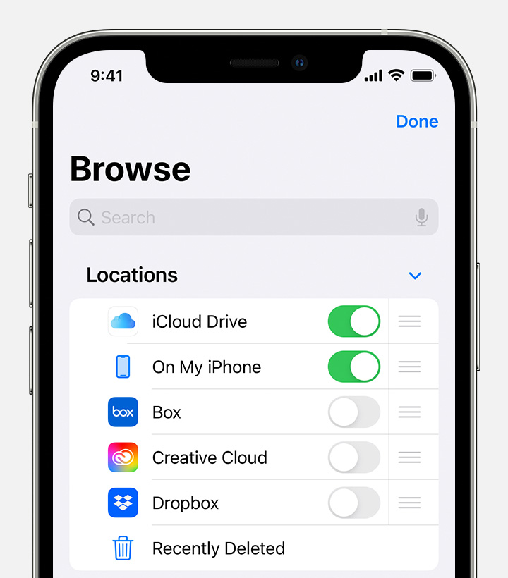 Use Third-Party Cloud Apps In The Files App - Apple Support