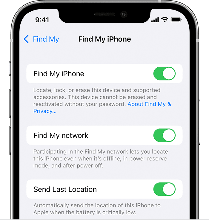 fturn off find my iphone from mac