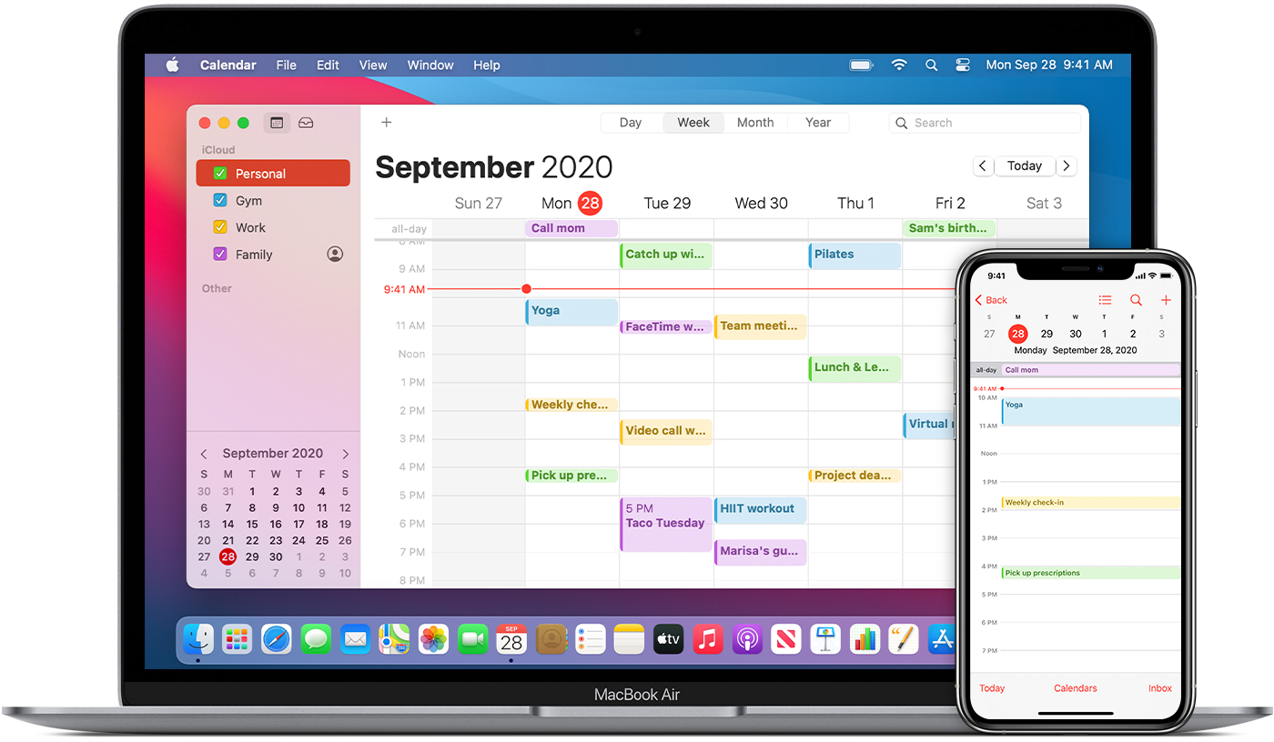 how to add calendar on mac desktop