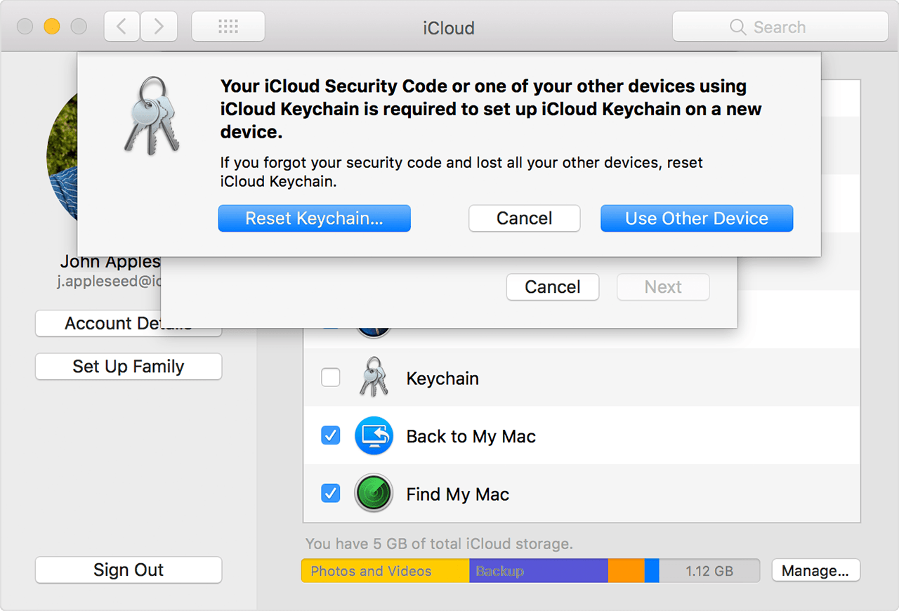 mac reset keychain