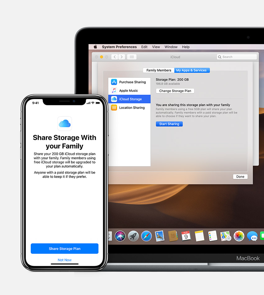 Share an iCloud storage plan with your family - Apple Support