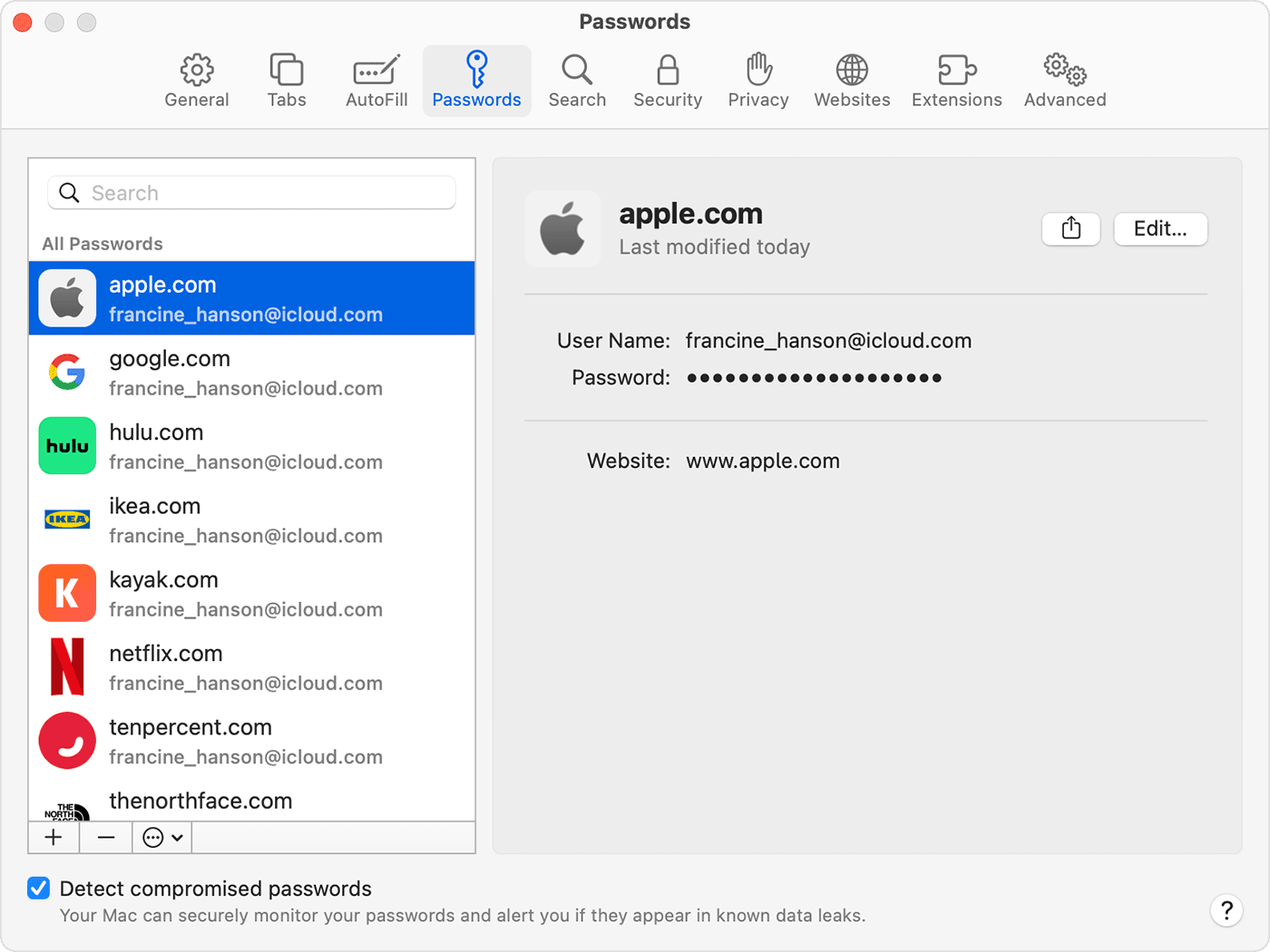 how to find mac mail password