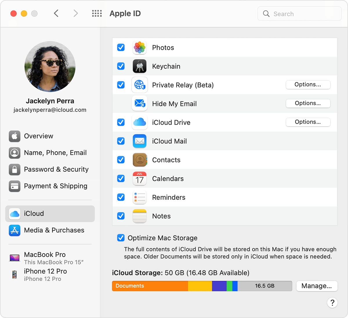 จัดการพื้นที่จัดเก็บข้อมูล iCloud ของคุณบน Mac
