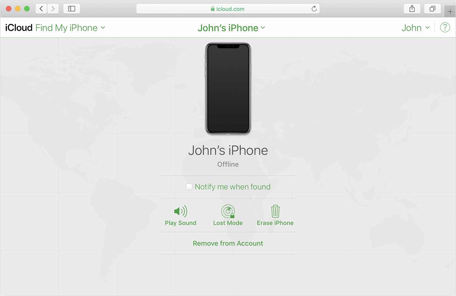 all devices offline find my iphone