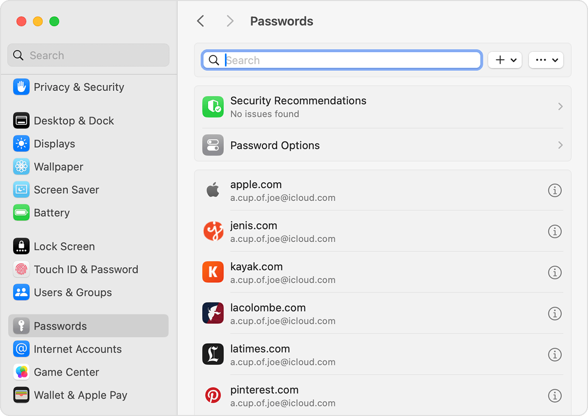 You can find your saved passwords and passkeys in Settings on Mac.