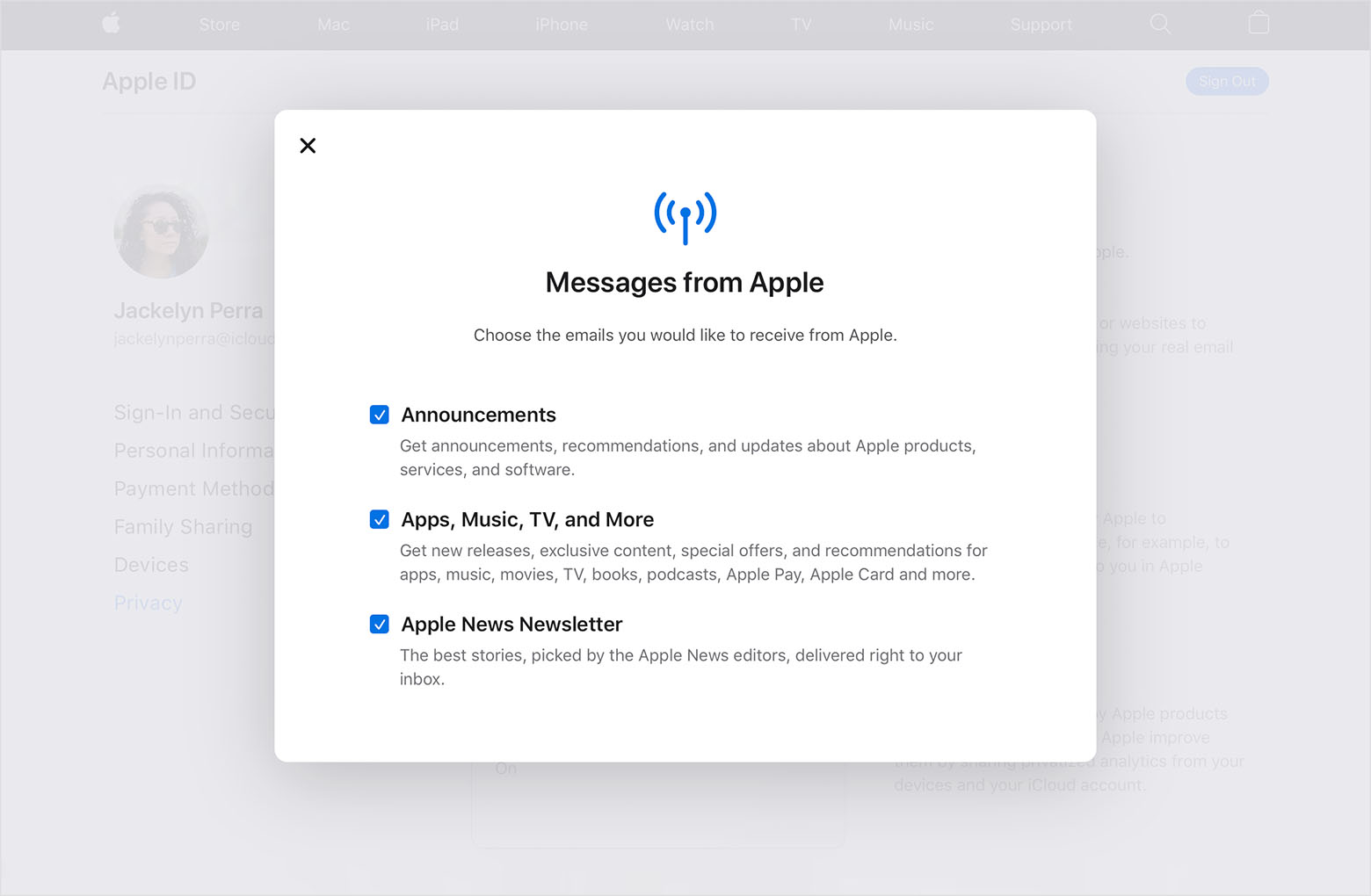 Manage emails that you receive from Apple - Apple Support