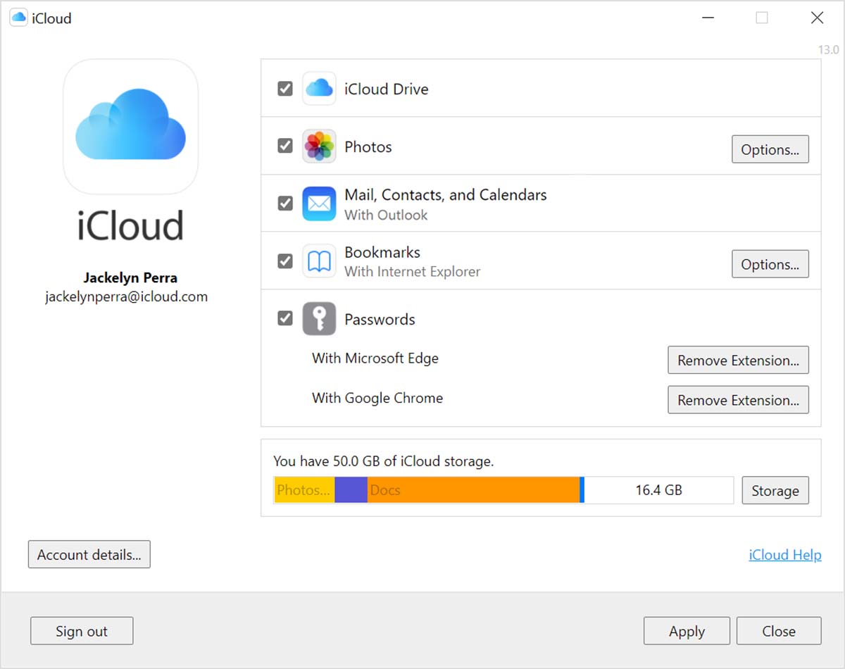 On your PC, view your iCloud storage and manage your storage plan