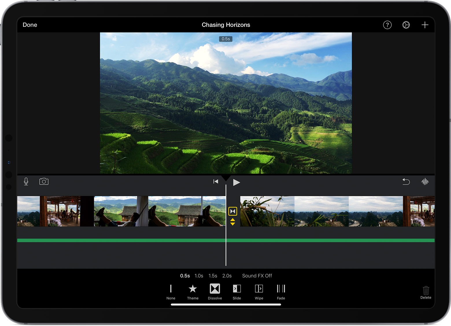 imovie 10.0.6 transitions