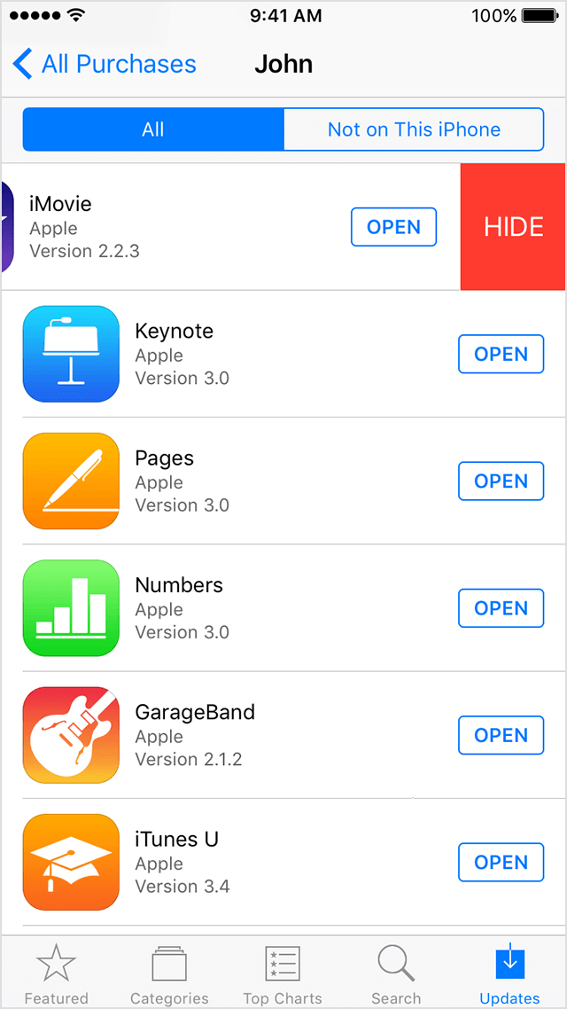 How to View App Store purchased apps in iOS 11?