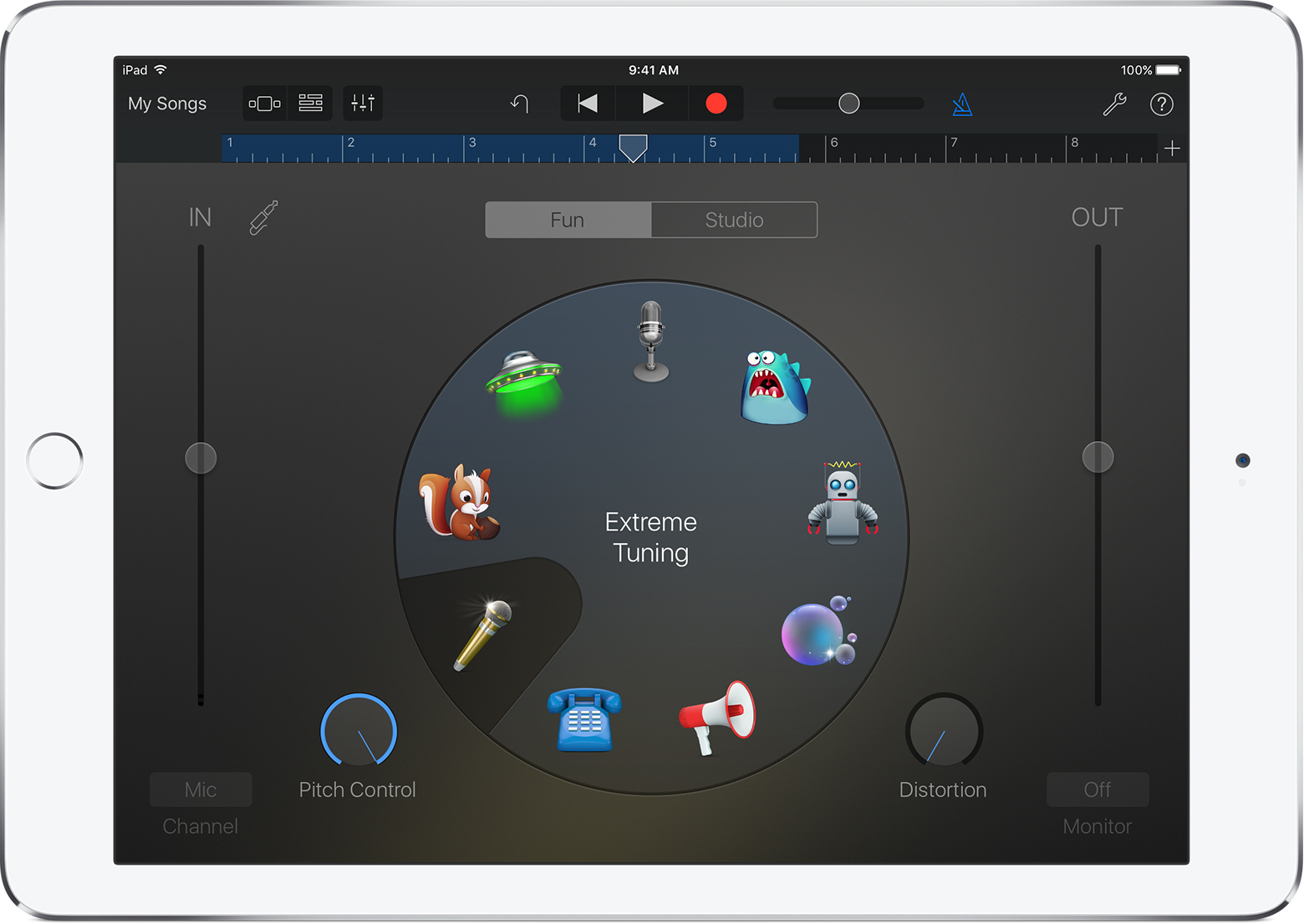 tune guitar with garageband ipad